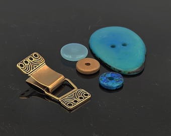 Kim Fox Slide Clasp: Sterling Silver & Bronze Bracelet Closure