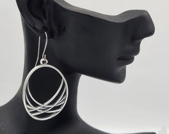 KFE524 Dreamcatcher Earrings in Sterling Silver and Golden Bronze