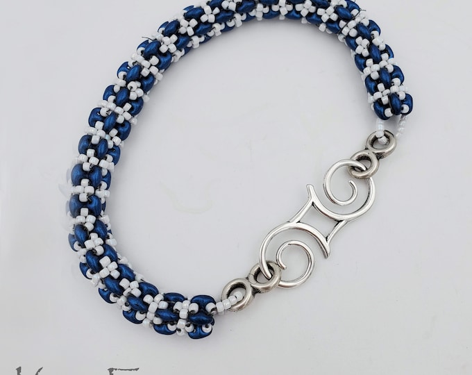 KF286 Celtic Double Spiral Removable Clasp In Silver or Golden Bronze by Kim Fox