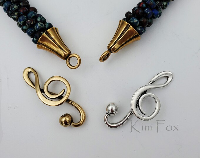 KF400 Treble Clef Clasp, Bail, Pendant, designed by Kim Fox - connectors available separately
