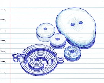 KF312 Medium Bronze Fire Spiral Clasp: Unisex Necklace Bracelet Connector