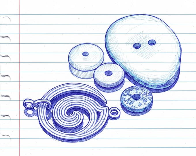 KF312 Bronze Fire Spiral Clasp: Unisex Necklace Bracelet Connector