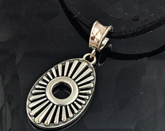 KFP523 Sunburst Pendant in Silver and Golden Bronze