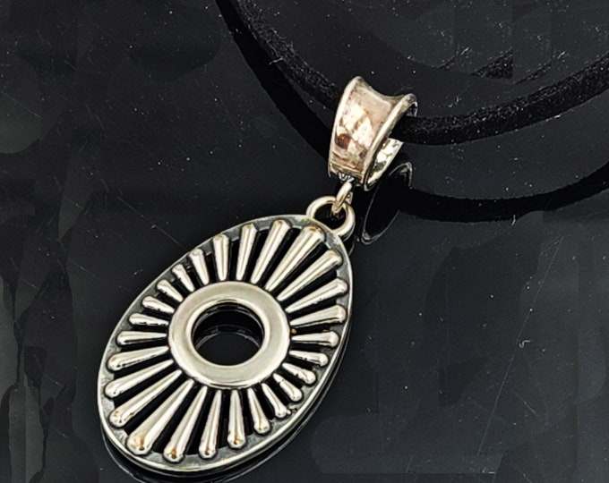 KFP523 Sunburst Pendant in Silver and Golden Bronze