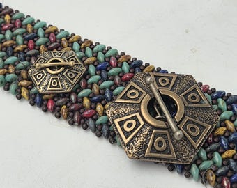 KF257 Six-Sided Toggle Clasp: Solid Bronze, Lost Wax Cast Jewelry Findings