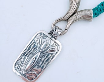 KFP457 Desert Angel Pendant in sterling silver or golden bronze: Southwestern Petroglyph Jewelry