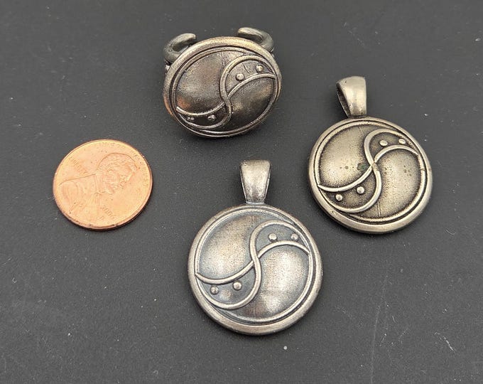 Pisces Zodiac Pendant or ring: Bronze or Sterling Silver, February-March