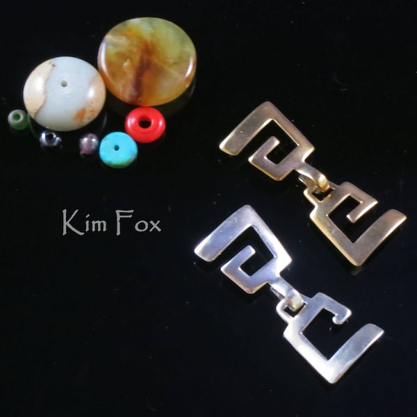 KF258 Greek Key Hook and Eye Clasp for single or multi- strand jewelry designed by Kim Fox