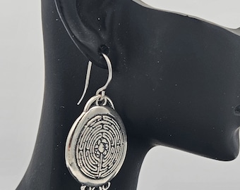 KFE503 Maze earrings in Bronze and Silver - see matching pendant as well
