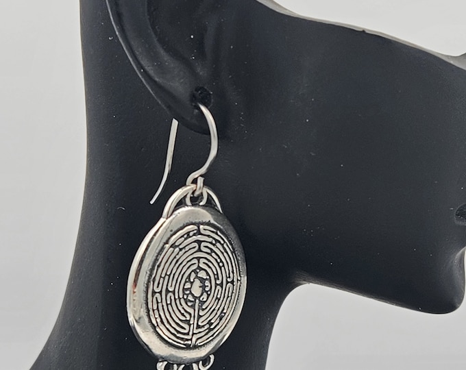 KFE503 Maze earrings in Bronze and Silver - see matching pendant as well