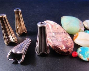 KF401 Arte Nouveau Bronze or Silver Cone Pair: