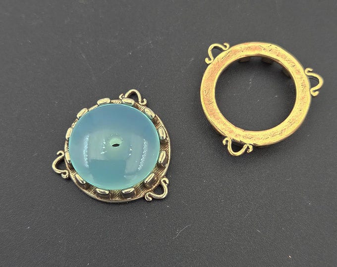 KF652B Castellated setting for 15 mm - in golden bronze with 3 loops