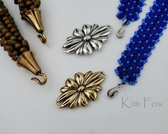 KF414 Daisy Element that can be clasp, station or pendant designed by Kim Fox in silver or bronze