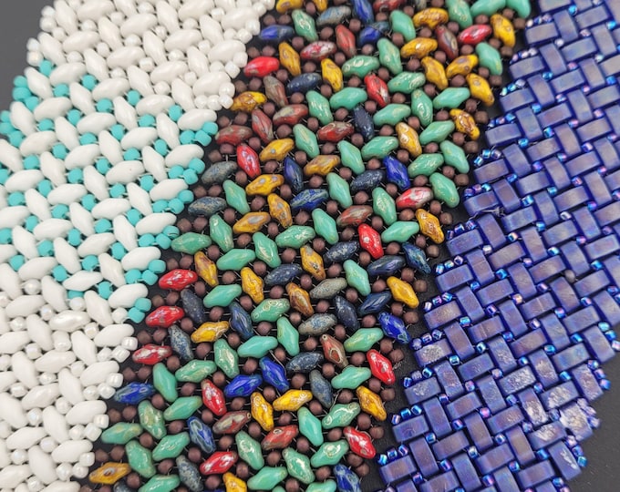 Two holed herringbone stitch for left and right-handed people by Kim Fox