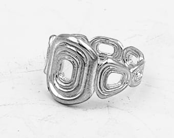 KFR455 Halo Ring - Designed to be textured, tailored, and comfortable by Kim Fox in Sterling Silver