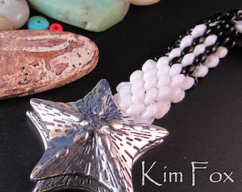 KF196 Starfish Magnetic Clasp: Sterling Silver or Bronze, 3-Loop Connector