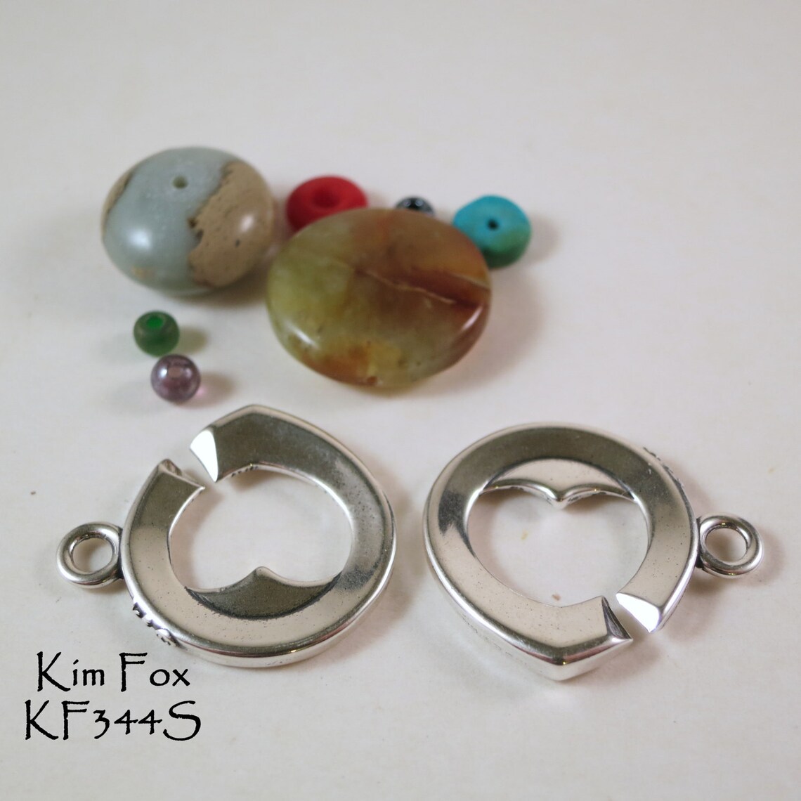 KF344 Larger Heart Shaped Sister Hook Clasp in Sterling Silver Etsy