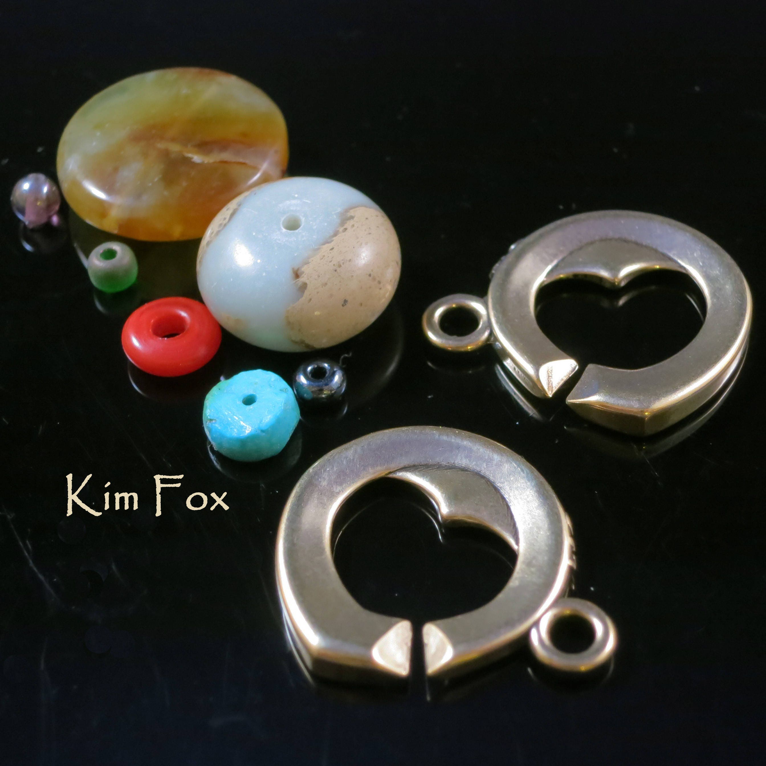 KF344 Larger Heart Shaped Sister Hook Clasp in Golden Bronze or