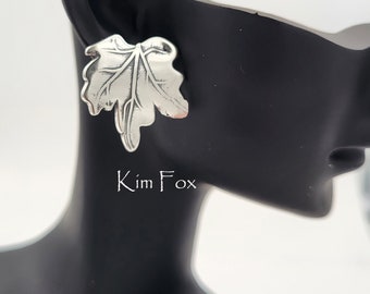 Maple Leaf Earring in Golden Bronze or Sterling Silver with silver post designed by Kim Fox