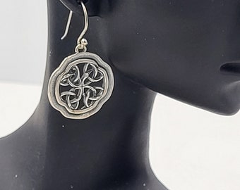 Celtic Window Earrings: Sterling Silver Irish Knot Design