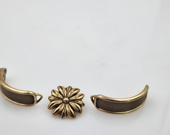 KF494 Pair of  2 Loop Bracelet Side in Bronze