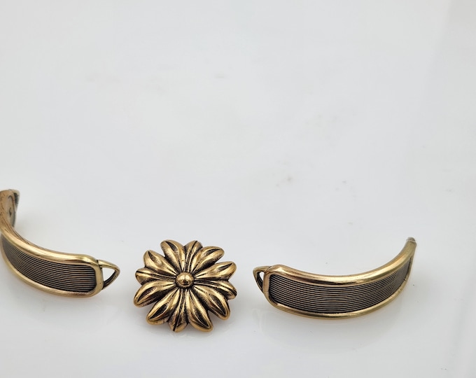 KF494 Pair of  2 Loop Bracelet Side in Bronze