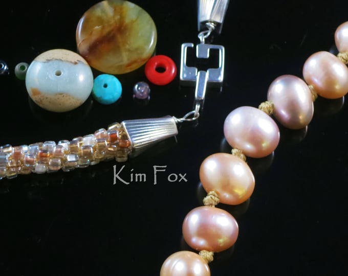 C149 Square Slot Clasp for necklace or bracelet in silver and bronze by Kim Fox