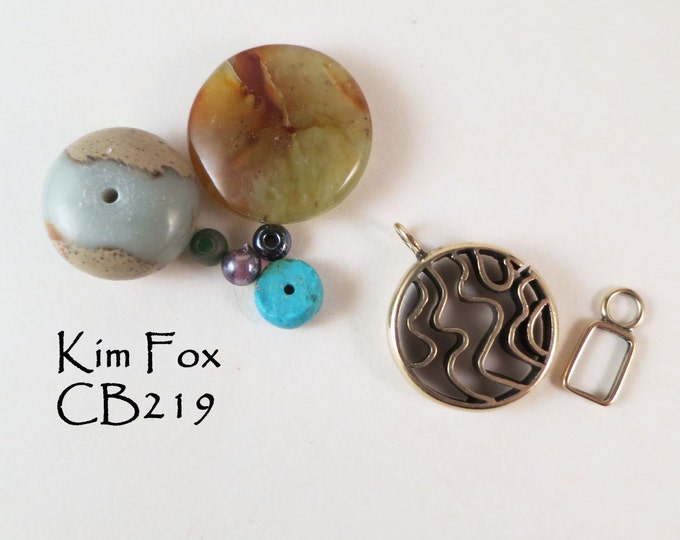 C219 Swirl Round Clasp for necklace or bracelet in bronze or silver by Kim Fox