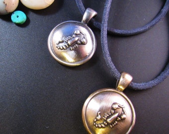 KFP170 One inch round Scorpio Pendant - Oct 23 Nov 21 - in Golden Bronze by Kim Fox