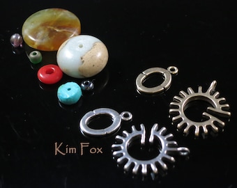 C151 Sun Style Slot Clasp: Sterling Silver or Bronze Necklace Bracelet