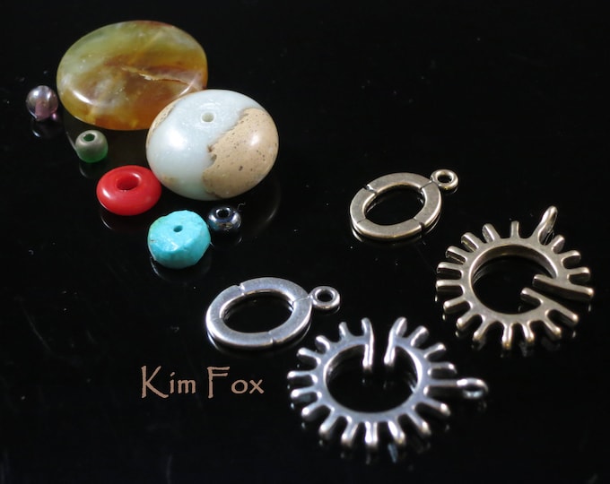 Sun Style Slot Clasp: Sterling Silver or Bronze Necklace Bracelet