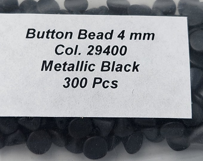 Metallic Black Czech Beads