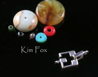 C149 Square Slot Clasp for necklace or bracelet in silver and bronze by Kim Fox