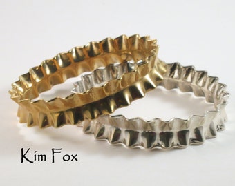 KFB34 Ruffle Bangle: Golden Bronze or Sterling Silver, Kim Fox Design