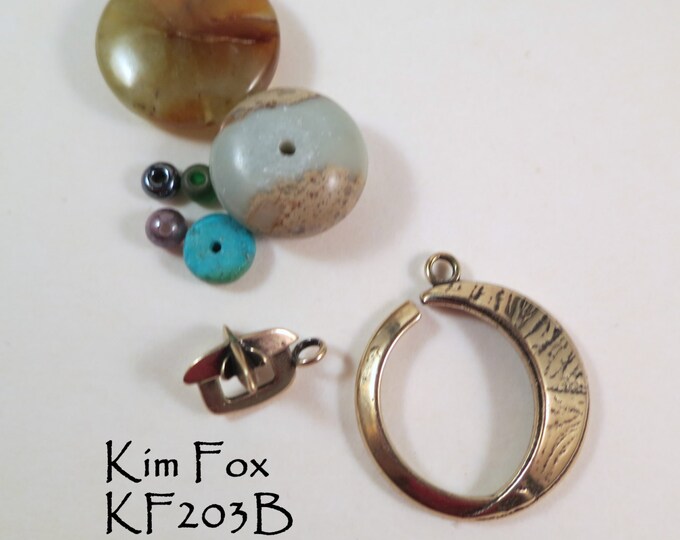 KF203 Slot Clasp Silver Moon & Star : Lunar Necklace Component