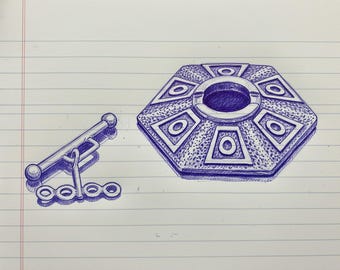 KF257 Six-Sided Hexagon 4 stranded Toggle Clasp in Sterling Silver or Bronze by Kim