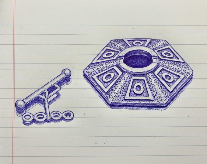 KF257 Six-Sided Hexagon 4 stranded Toggle Clasp in Sterling Silver or Bronze by Kim