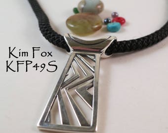 KFP49 Higher Ground Pendant tabular pendant in Silver or Bronze designed by Kim Fox