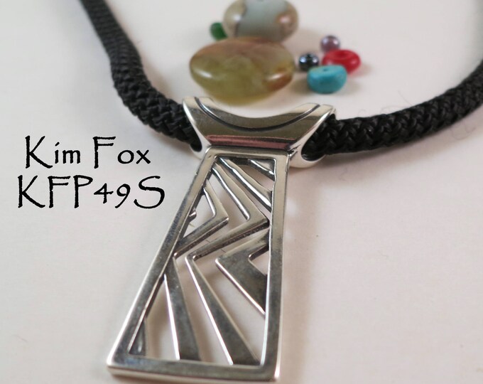 KFP49 Higher Ground Pendant tabular pendant in Silver or Bronze designed by Kim Fox