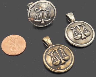 Libra September 23- October 22  Pendant: Golden Bronze or Sterling Silver, September Birthday Gift