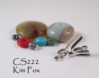 C222 Double V Clasp in SILVER  by Kim Fox