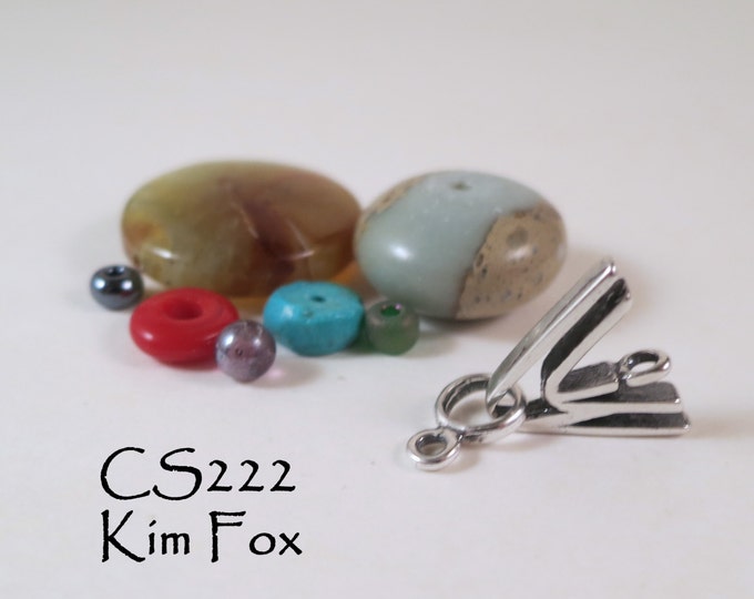 C222 Double V Clasp in SILVER  by Kim Fox
