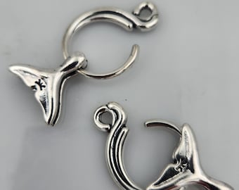 KF374 Wave and Whale Tail Clasp - Two Sided - Designed by Kim Fox in Bronze and Sterling Silver