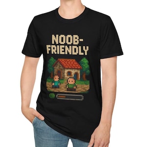 Noob-Freundliches Unisex Softstyle T-Shirt | Gamer Tee, Casual Wear, Geek Geschenk, Videospiel Merchandise, lustiges Grafik Shirt, Hilarious Tee, Humor
