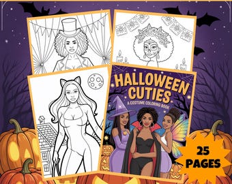 African American Women Halloween Coloring Book: Stylish Costumes (PDF Download)