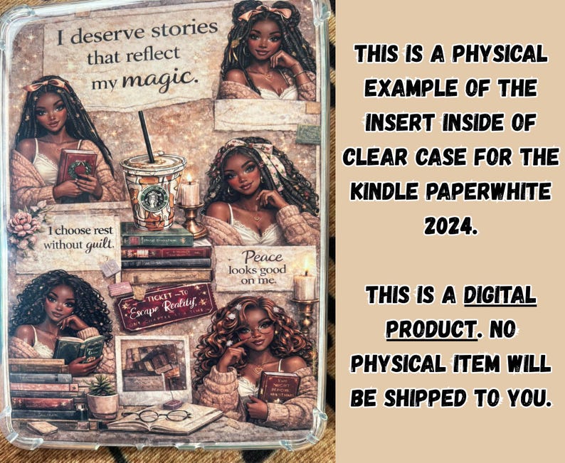 Black Girl Magic Kindle Insert Printable, Bookish Gift for Her ...