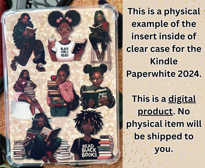 Black Girl Bookish Printable Kindle Inserts | 7 Sizes for Paperwhite ...