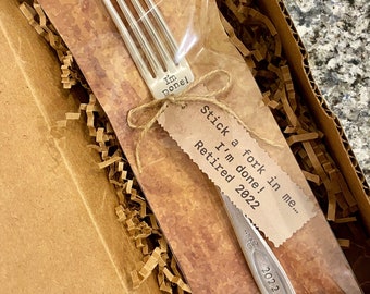 Gift for Retirement | Retirement Gift | Vintage Fork | Personalized Silverware | Stamped Fork | Gifts Under 20 | Personalized Fork