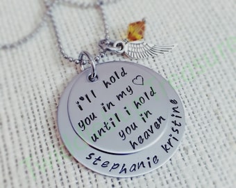 Memorial Necklace: Stainless Steel Remembrance Jewelry with Angel Wing