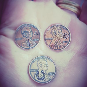 Penny - Lucky Penny - Hand Stamped Penny - Pocket Charm - Pocket Coin - Penny From Heaven - Wedding Favor